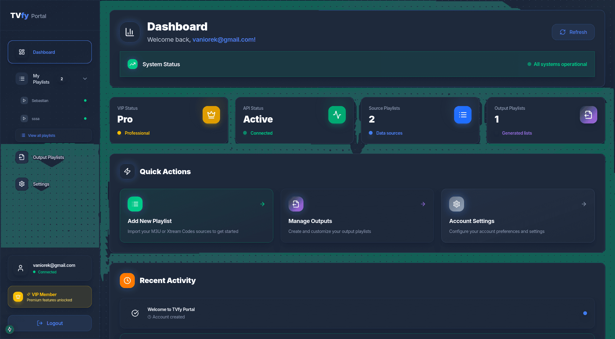 TVfy Dashboard